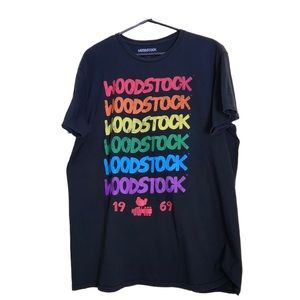 Woodstock 1969 black / Rainbow graphic tee shirt size XL